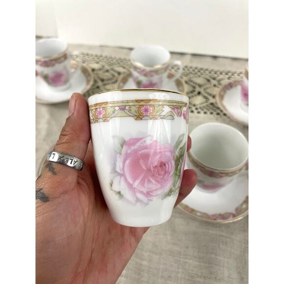 VTG Set of 6 Pink Rose Tea Cup & Saucer Antique Z. S. & Co Bavaria Floral 12PC - Picture 11 of 12